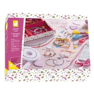 Image de Janod Coffret 13 Bracelets de l&#039;Amitié à Créer Les Ateliers Bijoux Kit Loisir Créatif Enfant Apprentissage Motricité Fine et Créativité Dès 8 ans, J07939