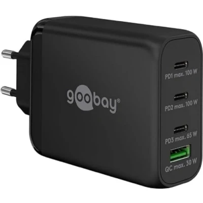 Image de Chargeur USB C GOOBAY Multiport 100 W Ultra Rapide 4 appareils Technologie GaN