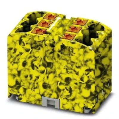 Image de PHOENIX CONTACT PTFIX 6X2.5 FE Bloc de distribution borne 450V 24A Nombre bornes 6 Section 0.14mm² 4mm² AWG 26 12 Largeur 16mm Hauteur 21.7mm Noir/Jaune 10pcs