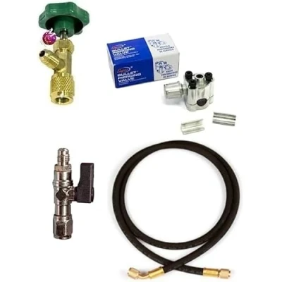 Image de Kit recharge réparation réfrigérateur congélateur cave sécheuse à gaz R600a (7/16) R290 (1/2 SX) sans boulette (bombe uniquement version jetable)