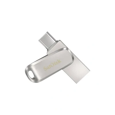 Image de SanDisk 256 Go Ultra Dual Drive Luxe, USB Type C, entièrement métallique, jusqu&#039;à 400 Mo/s, avec connecteurs C et A réversibles, pour smartphones, tablettes, Mac PC, Argent
