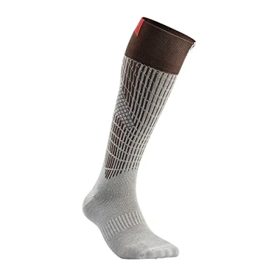 Image de Sidas Chaussettes Ski Merino Mixte Adulte, White/Brown, FR : 2XL (Taille Fabricant XXL(47 49))