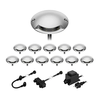 Image de ledscom.de Lampe LED de sol en saillie Bunda, 1 flamme, pour l&#039;extérieur, carrossable, blanc froid, set 12 pièces