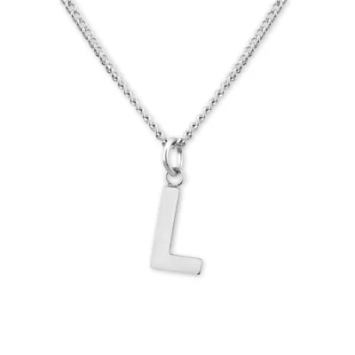 Image de GD GOOD.designs EST. 2015 Chaîne avec lettres argent Collier pour femmes toléré par la peau (pendentif A Z) I de en (L)