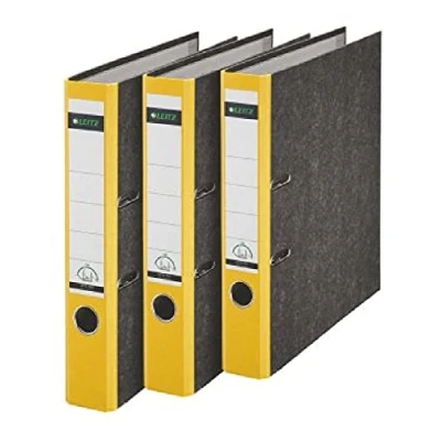 Image de Leitz 310315015 Classeur 180A Format A4 Dos étroit Jaune Lot de 3 (Import Allemagne)