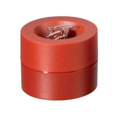 Image de MAUL distributeur de trombones MAULpro Ø7,3x6cm Organiseur bureau pour Rangement avec aimant le 15 inclus Boite trombone élégant Rouge