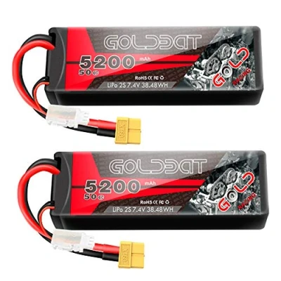 Image de GOLDBAT 2S LiPo RC Batería 7.4V 50C 5200mAh Hardcase Pack Con enchufe XT60 Para Car Evader Helicóptero Truggy Buggy BX Auto LKW Truck 2PACKS