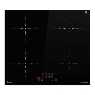 Image de KKT KOLBE IH85900RL Plaque de cuisson à induction, autonome, sans cadre, avec 4 zones, 9 niveaux, minuterie, reconnaissance des casseroles, verrouillage touches