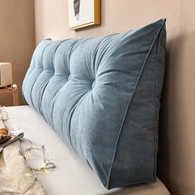 Image de Yanman Grand coussin cale triangulaire pour tête de lit, lecture, soutien lombaire, dossier taille, traversin positionnement doux, 100 x 50 20 cm