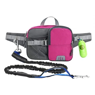 Image de DONGKER Laisse de Jogging pour Chiens,Laisse Mains Libres avec Coutures Réfléchissantes,Ceinture Ventrale et Distributeur Sacs à Crottes Jogging,Vélo,Course,Marche