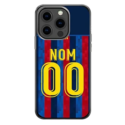 Image de CS Coque Football Barcelone pour iPhone 13 Pro Maillot Domicile du Barça Saison 2022 2023 à Personnaliser avec Nom et Numéro