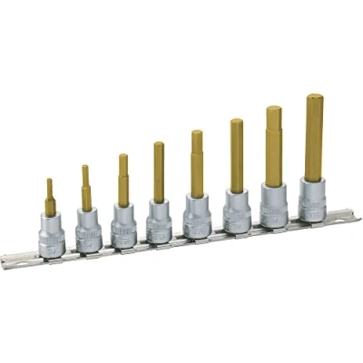 Image de Hazet 8801/8H Jeu de clés à douilles/carré creux 10 mm/profil 6 pans intérieurs longueur 240 mm/nombre d&#039;outils 8