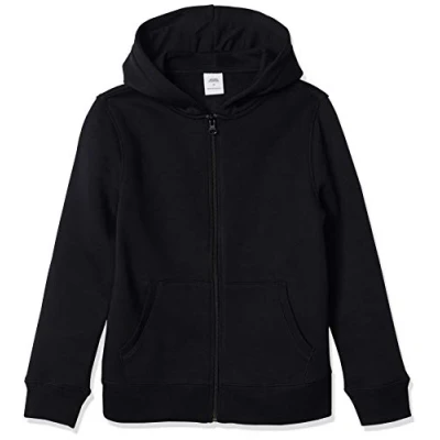Image de Amazon Essentials Sweatshirts à Capuche en Polaire avec Fermeture Éclair Garçon, Noir, 6 7 Ans