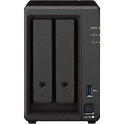 Image de Synology DS723+ Solution NAS de bureau à 2 baies 20 To, installée avec disques Western Digital Red Plus 10 To