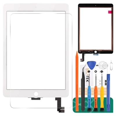 Image de SRJTEK Remplacement D&#039;écran pour Les Kits D&#039;assemblage De Verre Le Numériseur Tactile A1566 A1567 Ipad Air 2 (écran Non LCD) (White)