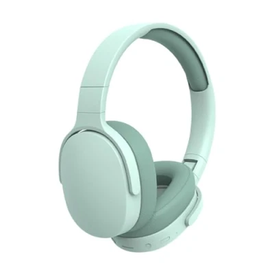 Image de casque Bluetooth supra auriculaire avec micro pour petite tête, sans fil, 22 heures de lecture, pliable suppression du bruit téléphones, tablettes, tablettes (vert)