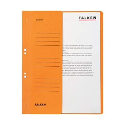 Image de Falken Réf. 80003874001F Carton de 50 chemises à oeillet A4 1/2 VD BH Orange