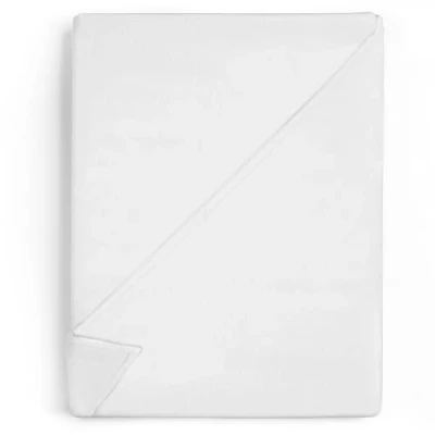 Image de Drap Plat Blanc: 100% Coton 140 x 200 cm Draps de lit, sans Bande élastique, Qualité Hôtelière, Doux et Respirant Couverture 125 g/m²