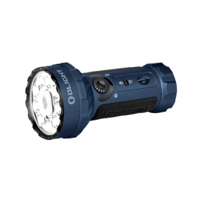 Image de OLIGHT Marauder Mini Lampe Torche LED Ultra Puissante, 7000 Lumens Rechargeable RVB de Poche Tactique Militaire Puissante avec Projecteur et Diffuseur, IPX8 Étanche pour Camping(Bleu Nuit)