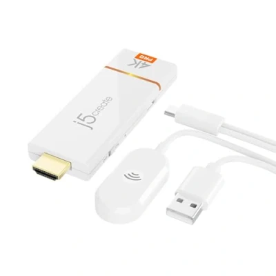 Image de j5create ScreenCast 4K Wireless Display Adapter, Support AirPlay &amp; Miracast, Cast from Mobile Phone, Tablet, Or Laptop, Plug an Play, No Wi FI Connection Required (JVAW76PRO)