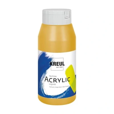 Image de Kreul 17030 Solo Goya Triton Peinture Acrylique Or, Flacon de 750 ML, séchage Rapide et Mat, à Base d&#039;eau, qualité Studio, Bon Pouvoir Couvrant rendement