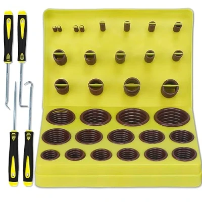 Image de ZDBB Metric FKM O Ring Kit de 386 pièces 30 tailles Fluorocarbone Pour moteurs automobiles, cylindres, hydrauliques, sanitaires, produits chimiques assortis, plus