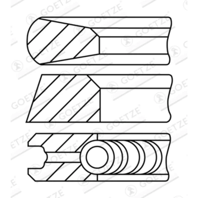 Image de GOETZE ENGINE 08 784800 10 Jeu De Segments Pistons 93,67 FORD: Transit Mk3 Сamion à Plateau/Сhâssis