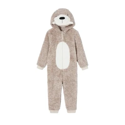 Image de VERTBAUDET Combi Pyjama à Capuche Morse garçon Beige chiné 4A