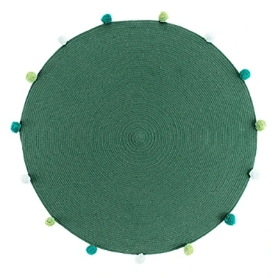 Image de Tapis Rond Enfant DOUCEUR D&#039;INTERIEUR Pompomparty 90cm Vert Universel