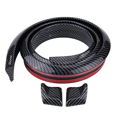 Image de Elerose pour Decoration Modification Molle de Voiture en Caoutchouc Fibre Carbone 1.5 m / 4.9 ft Queue Universelle Spoiler sans interférence 3D Aile