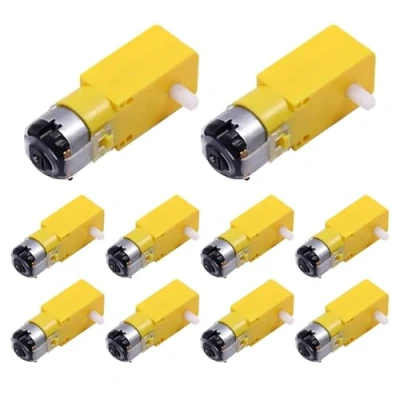 Image de GERUI Lot de 10 moteurs à engrenages TT DC double arbre 1:48 Moteur 3 6 V CC 12 Pour robot voiture intelligent Arduino (moteur TT, version classique)