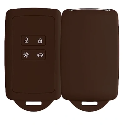 Image de kwmobile Accessoire Clé de Voiture Compatible avec Renault Smart Key 4 Bouton (Keyless Go Uniquement) Coque en Silicone Souple Embout Porte Chocolat