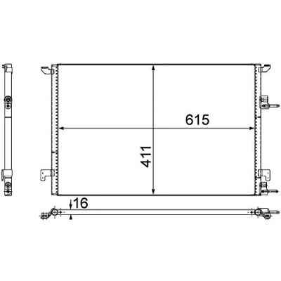 Image de MAHLE ORIGINAL AC 589 000P Condenseur De Clim sans déshydrateur 615mm SAAB: 9 3 Break, Berline, Cabriolet, CADILLAC: BLS Berline