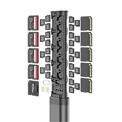 Image de Budi Clé de stockage en alliage pour carte mémoire microSD Organiseur complet SD et Nano SIM