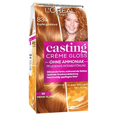 Image de L&#039;Oréal A2797704 Crème Coloration Gloss 834 Cuivre Or Blond