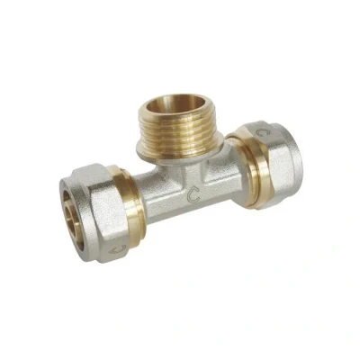 Image de SOMATHERM Raccord à Compression Multicouche En Té Mâle au CentreØ16 Filetage 1/2&quot;