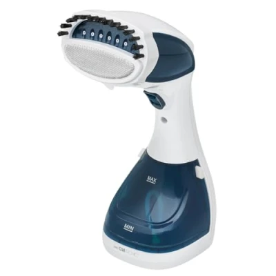 Image de Fer a repasser Vapeur à Brosse 2 en 1 Verticale et Horizontale Semelle Céramique Superglide DB 3717 blanc bleu Clatronic