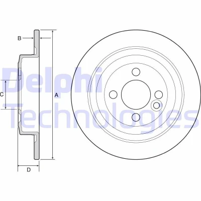 Image de DELPHI BG4560C Disque de frein 280 10 4 plein revêtu à haute teneur en carbone sans roulement roue, bague ABS MINI: 3/5 portes, Clubman