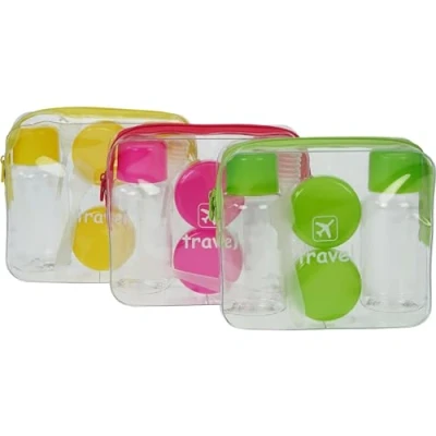 Image de Kits de voyage : 2 boîtes (20 g) flacons (85 ml chacun) 1 pipette, spatule en plastique dans le sac 3 couleurs Dimensions 12,5 x 11 cm