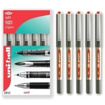Image de uni ball EYE UB 157 Lot de 5 Rollers Pointe 0,7 mm Encre Orange