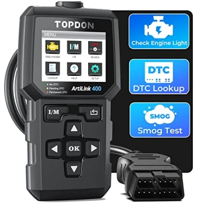 Image de OBD2 Diagnostic Auto TOPDON AL400 Voiture Français Multimarque, outils diagnostics système moteur avec 10 fonctions OBDII DTC UK