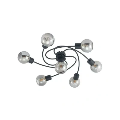 Image de Lindby Plafonnier Ciala à intensité variable (Moderne) en Noir Métal e. a. pour Salon &amp; Salle manger (à 7 lampes, E14), Luminaire Plafonnier, Lampe Plafond, Eclerage Eclairage Interieur