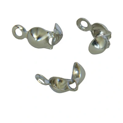 Image de 1 LOT DE 100 EMBOUTS CACHE NOEUDS ARGENTE 8x4mm CREATION