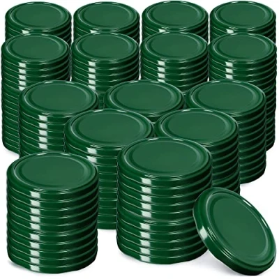 Image de KADAX couvercle à vis de diamètre 82 mm, twist off en métal, rechange pour bocaux et bocaux, avec 6 encoches (200 pièces, vert)