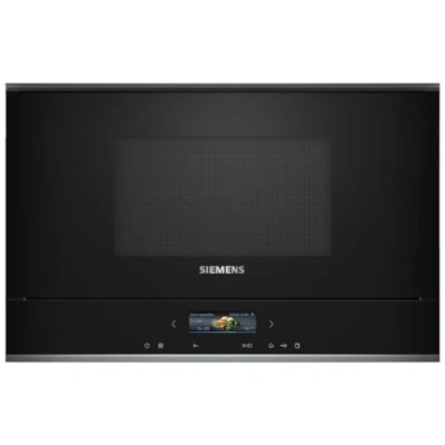 Image de Siemens BF722R1B1 iQ700 Four à micro ondes encastrable noir, cookControl7 Programmes automatiques, humidClean Plus Nettoyage intérieur, cookControl pour de meilleurs résultats, écran