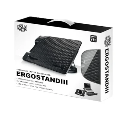 Image de Cooler Master NotePal Ergostand III système de refroidissement pour ordinateurs portables 43,2 cm (17 ) 800 tr/min Noir Neuf