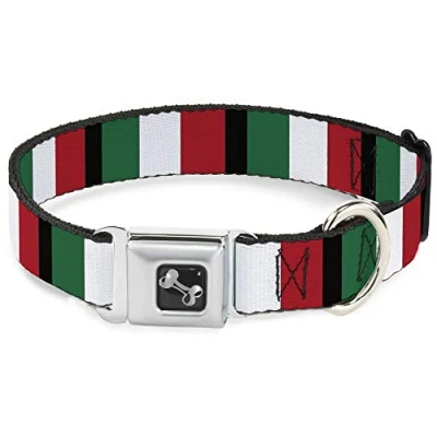 Image de Buckle Down Italie Drapeaux Collier de Chien en Forme d&#039;os, Large/1566 cm