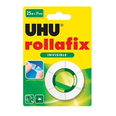 Image de UHU Rollafix invisible Ruban adhésif, invisible, transparent, sans solvants, recharge 25 m x 19 mm