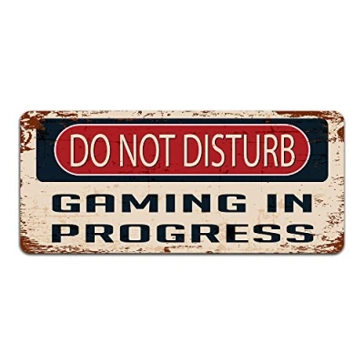 Image de Plaque en métal d&#039;effet rétro Do Not Disturb Gaming in Progress