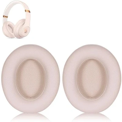 Image de Lot de 3 coussinets rechange pour casque Beats Studio 2 et avec fil sans fil, en mousse à mémoire forme cuir protéiné souple, rose